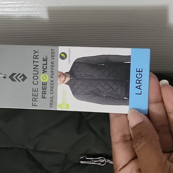 Free Country Mens Puffer Vest Quilted Trail Creek Sleeveless Black Size L NWT - Picture 4 of 5